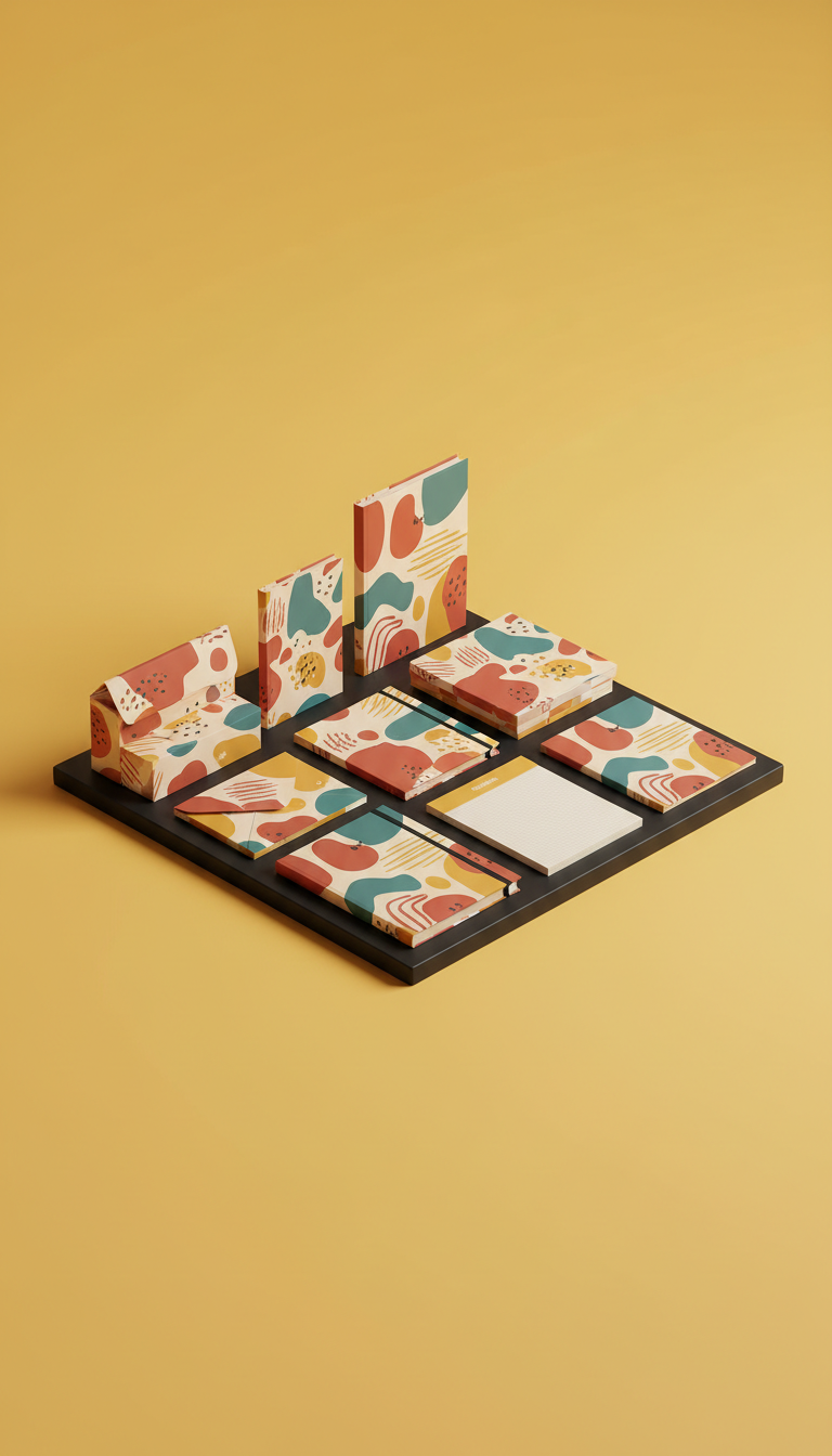 Coffret papeterie motif artistique