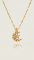 Collier pendentif motif céleste en vermeil or
