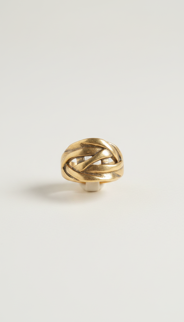 Bague statement texturée en or antique
